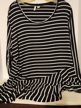 Black Top with White Vertical Stripes